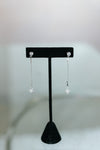 Thin Metal Drop 3D Stone Ball End Earring