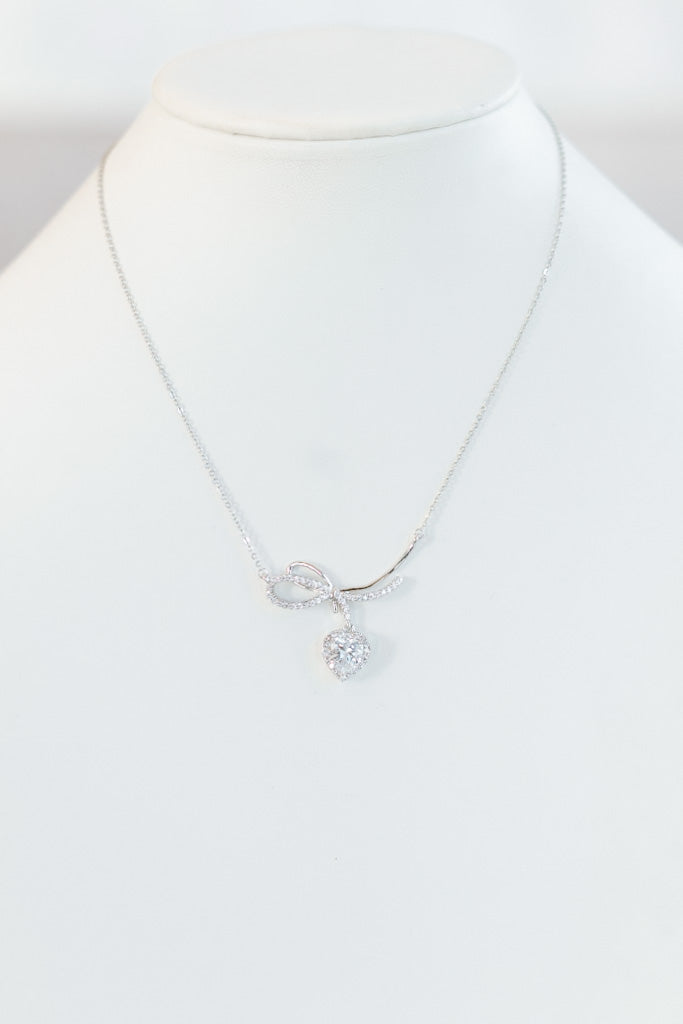 Tied Heart Stone Necklace