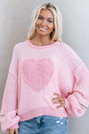 Crochet Heart Sweater with Zipper Detail