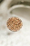 Leopard Rhinestone Trim Cup Holder Insert