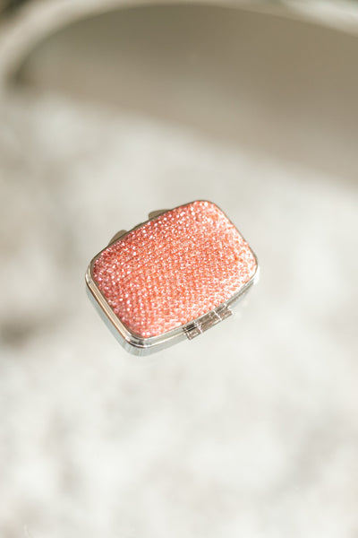 Rectangle Rhinestone Pill Case