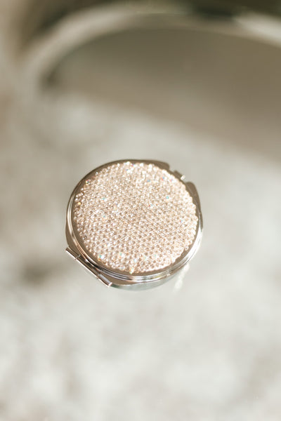 Round Rhinestone Pill Case