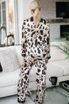 Abstract Leopard Silky Pajama Set