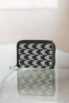 Rhinestone Houndstooth Square Zip Around Wallet