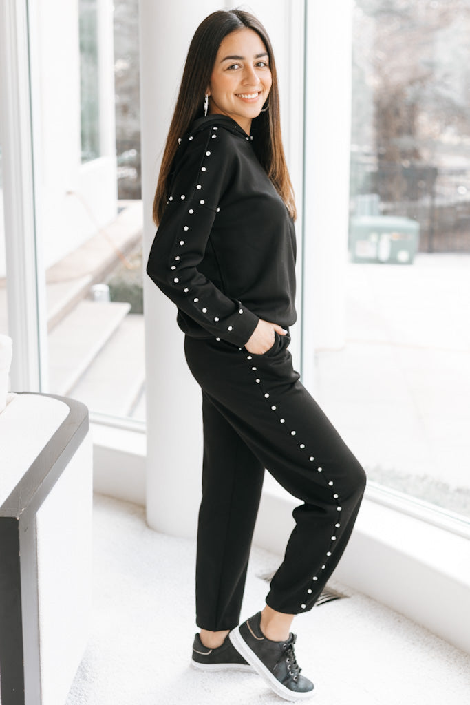 Large Rhinestone Embellished Jogger