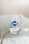 Football Jeweled Wine Glass