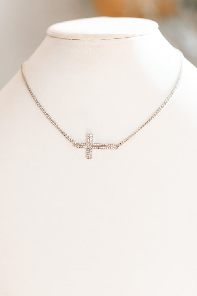 Side Hanging Cross Necklace