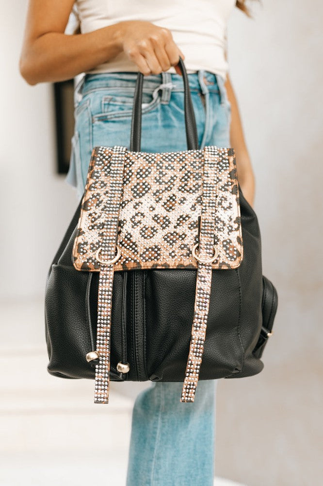 Rhinestone Flap Backpack