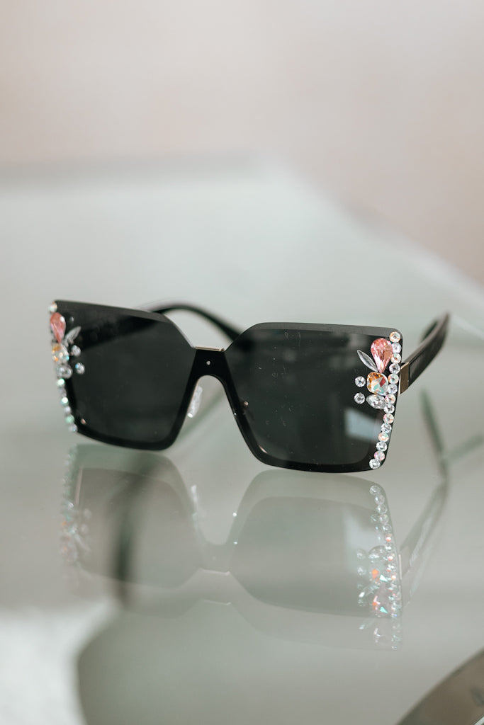 Rhinestone Flower Sunglasses