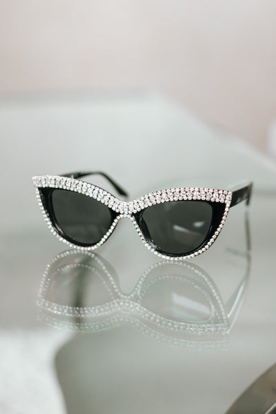 Bling Rhinestone Cat Eye Sunglasses