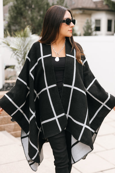 Checkered Print Reversible Wrap