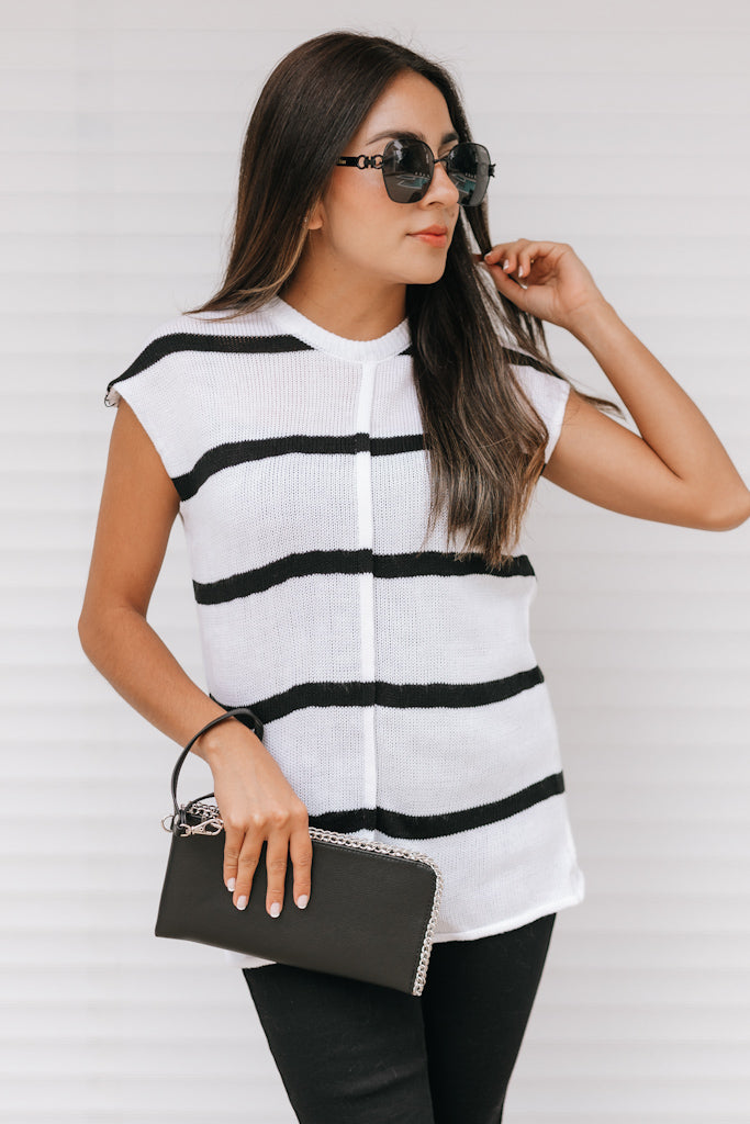 Stripe Knitted Sleeveless Top (SALE)