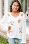 Scattered Star V-Neck Sweater