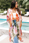 Rose Print Kimono