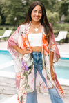 Rose Print Kimono