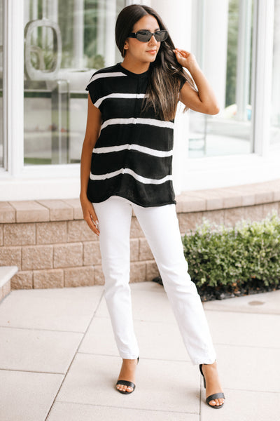 Stripe Knitted Sleeveless Top