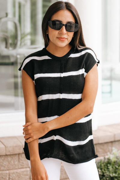 Stripe Knitted Sleeveless Top