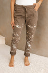 Silver and Gold Foil Tie Italian Joggers