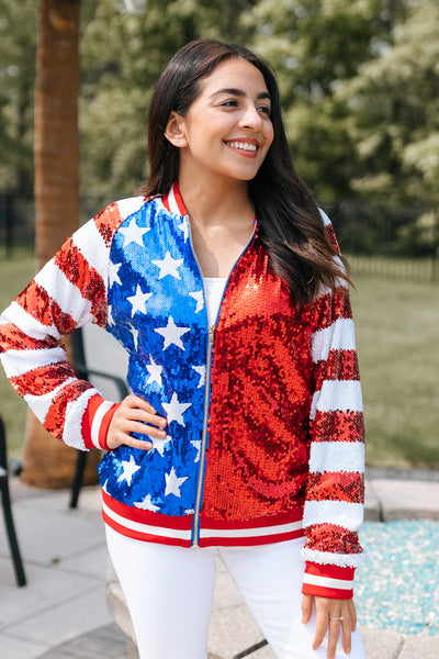 American Flag Sequin Jacket