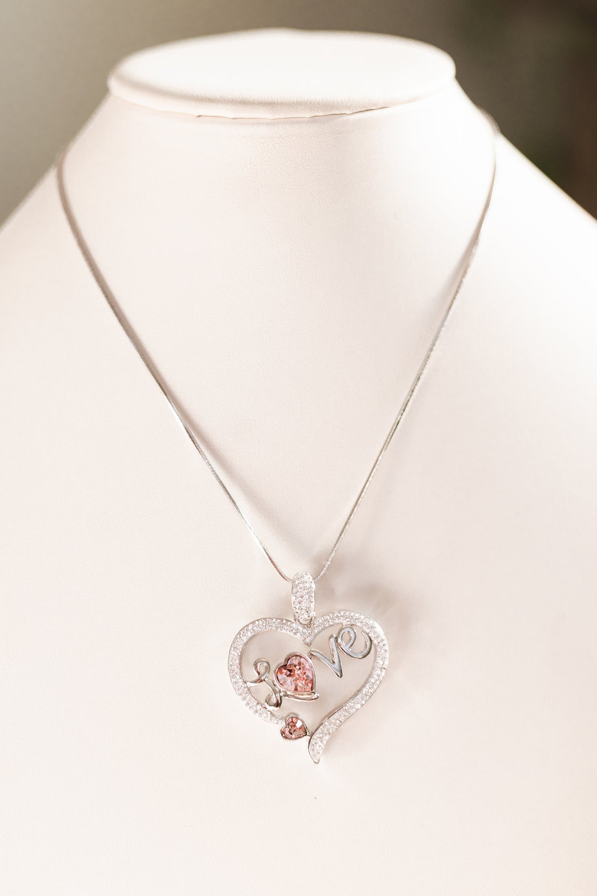 Open Heart &quot;Love&quot; Floating Stones Necklace