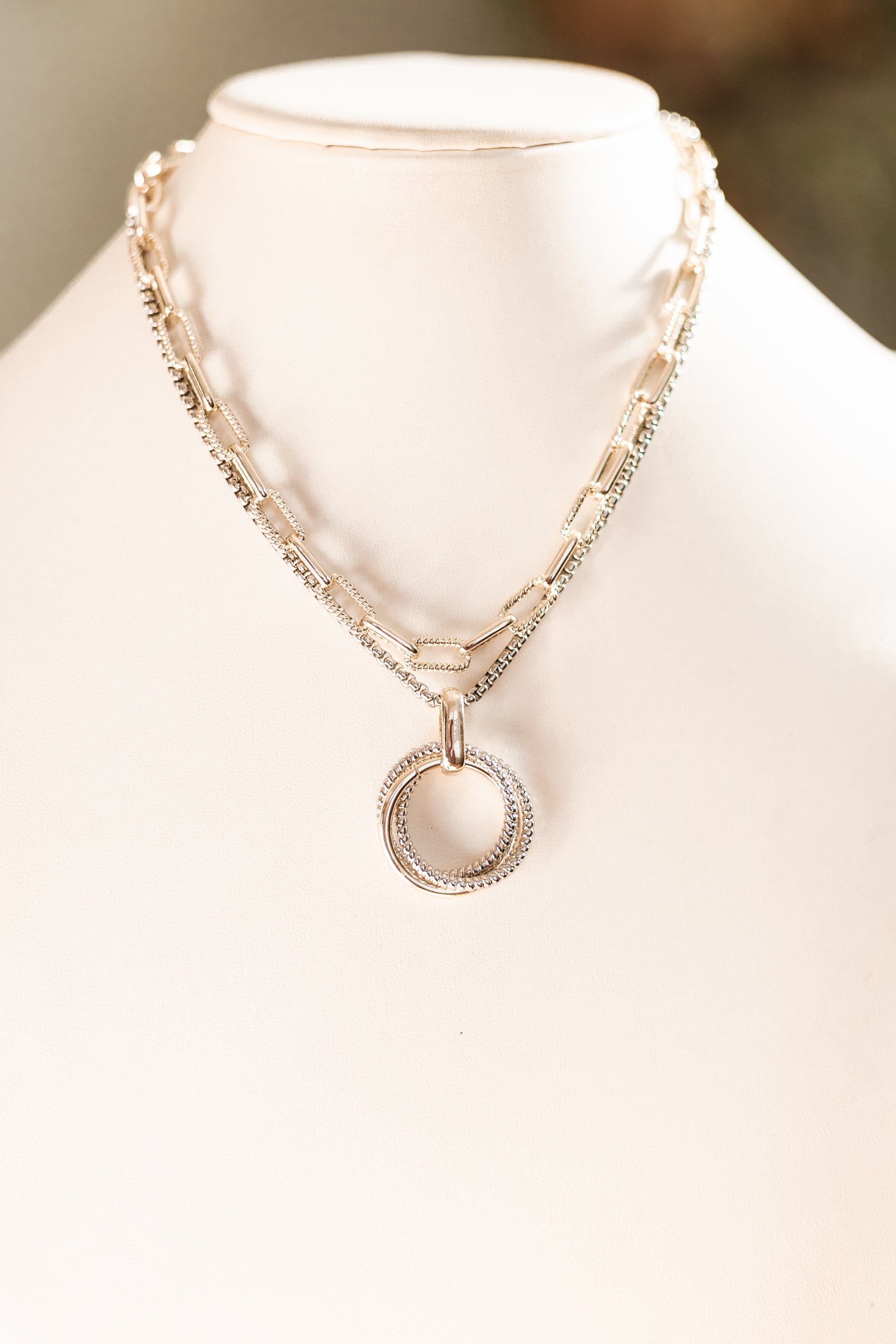 3 Circle Different Chain Necklace