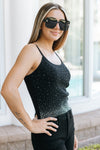 Sweater Tank with Scattered Rhinestones