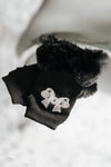 Bow Rhinestone Fingerless Gloves