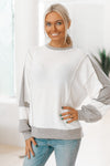 Contrast Sequin Back Long Sleeve Top