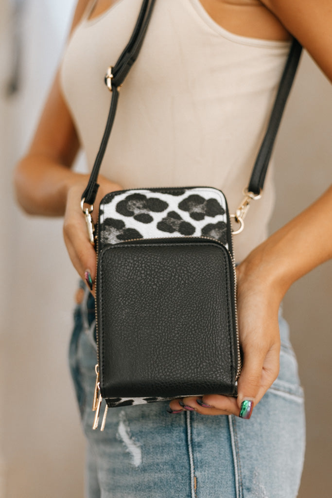 Leopard Multi Zipper Crossbody Purse