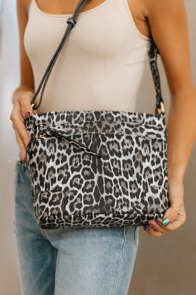 Leopard Multi Zipper Shoulder Bag