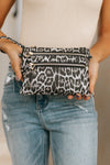 Leopard Double Zipper Crossbody Purse