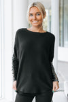 Cut Out Rhinestone Dolman Sleeve Top