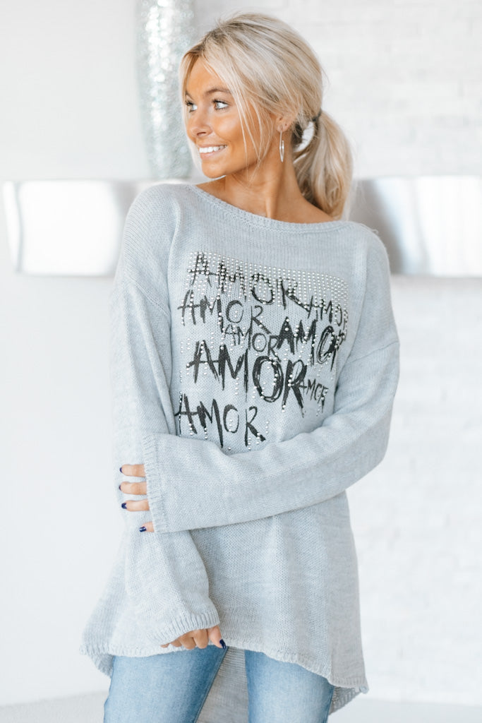 Amour Studded Italian Sweater