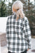 Rhinestone Trim Plaid Shacket