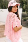 Short Sleeve Net Crochet Top