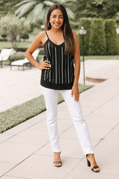 Rhinestone Rows Tank Top