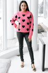 All Over Heart Knitted Sweater