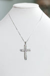 Large Center Middle Crossover Cross Necklace