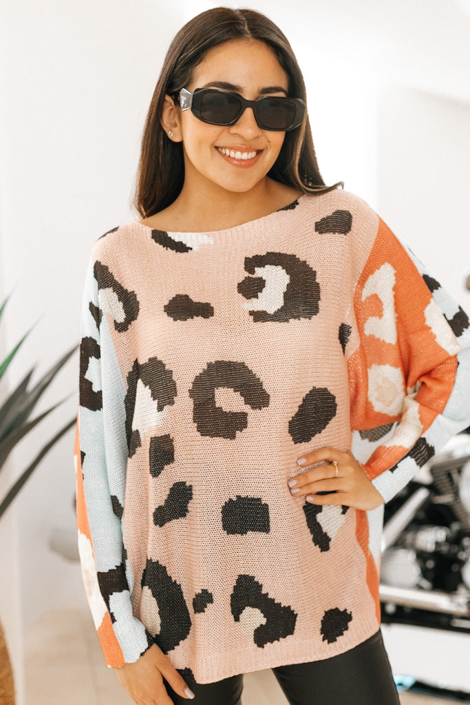 Leopard Knit Italian Sweater