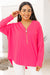 Dolman Sleeve Half Zipper Top