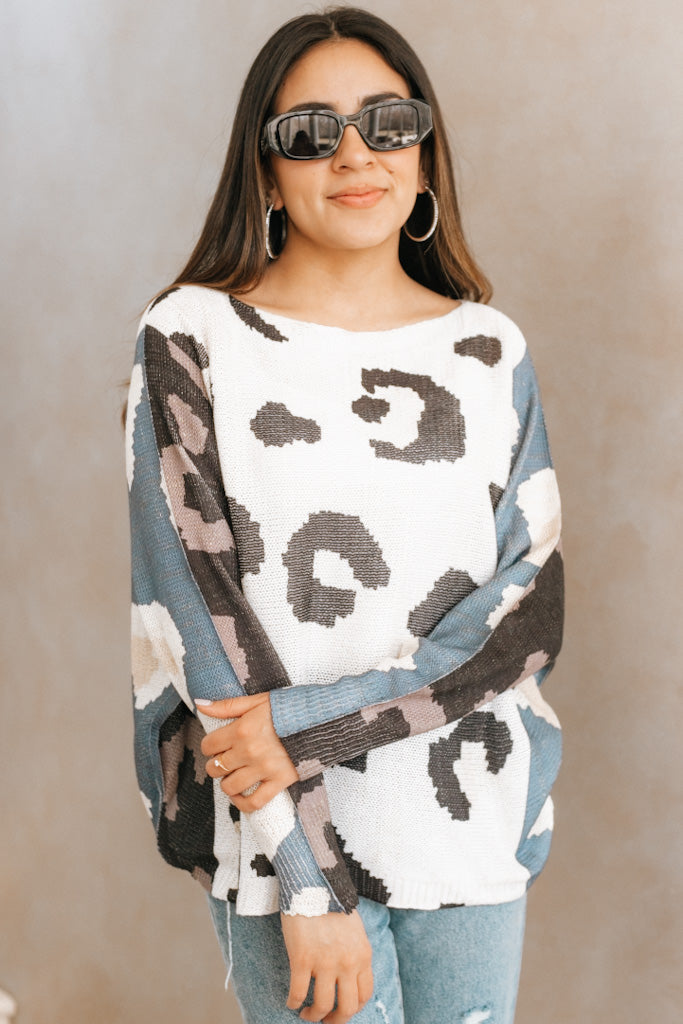 Leopard Knit Italian Sweater