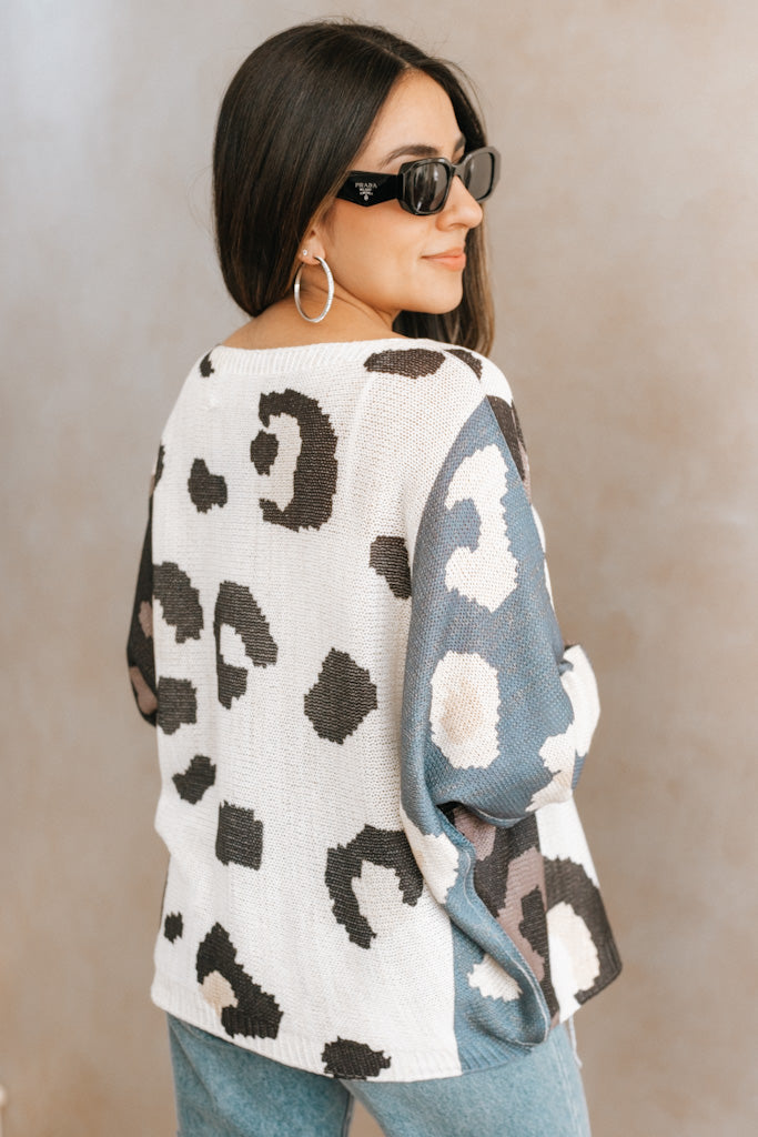 Leopard Knit Italian Sweater