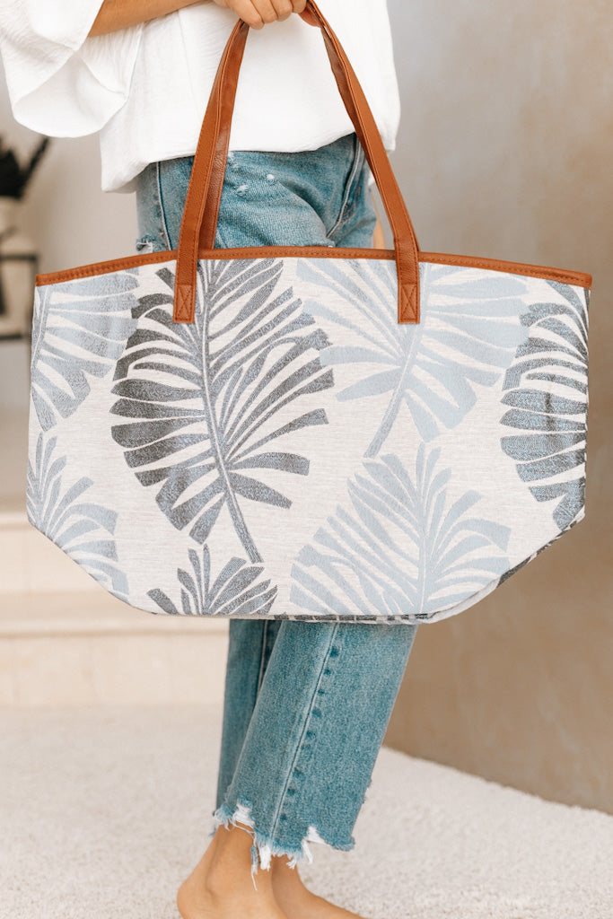 Different Tone Palm Leaf Beach Bag