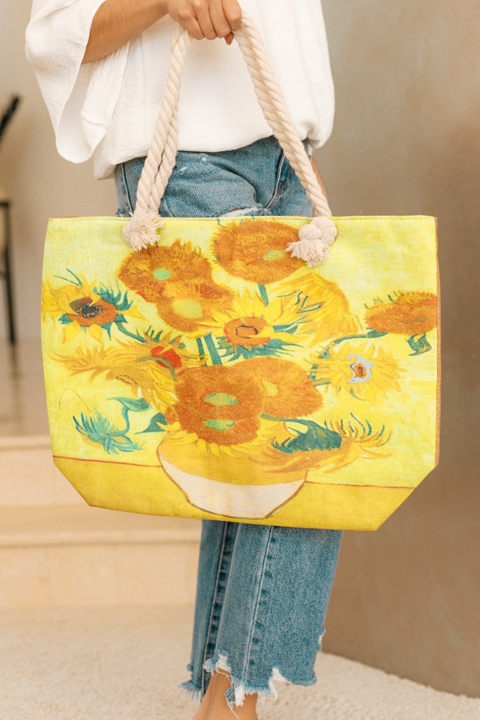 Flower Pot Design Front Beach Bag