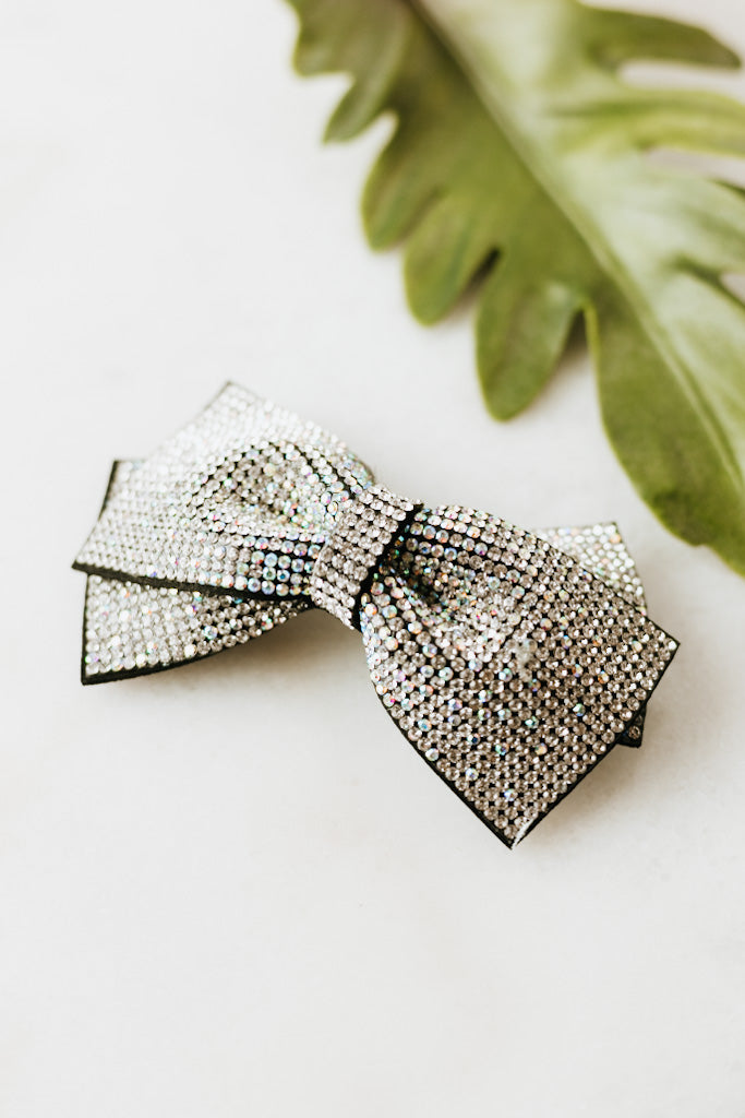 Rhinestone Bow Barrette