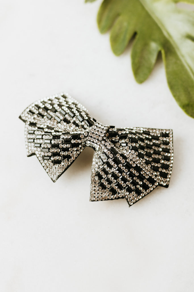 Rhinestone Bow Barrette