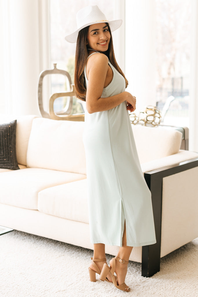 Thin Strap Side Slit Maxi Dress (SALE)