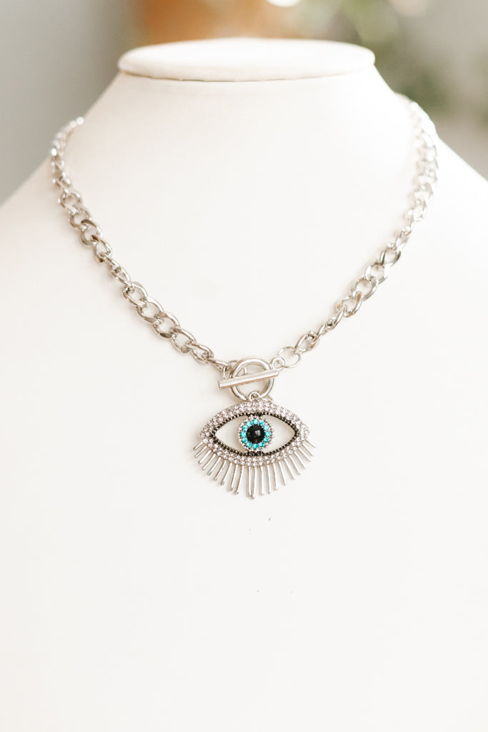 Large Large Evil Eye Pendant Necklace