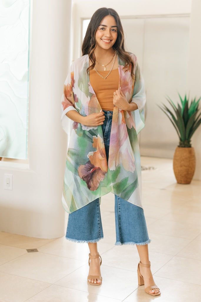 Floral Water Color Kimono