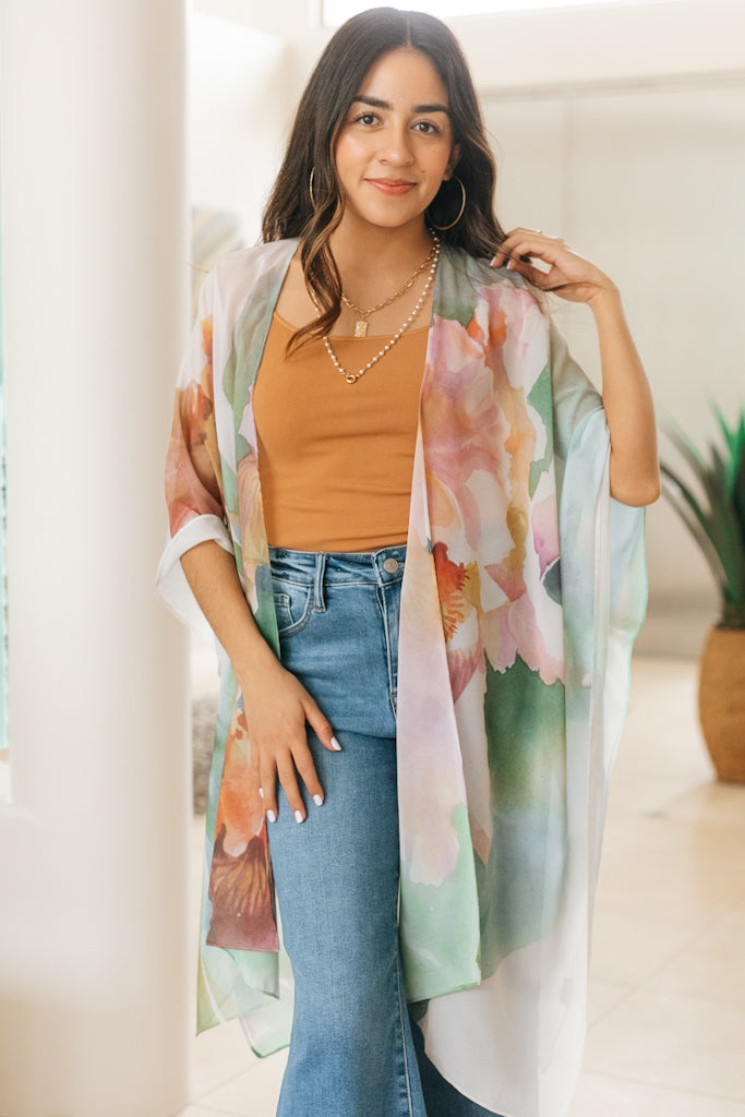 Floral Water Color Kimono